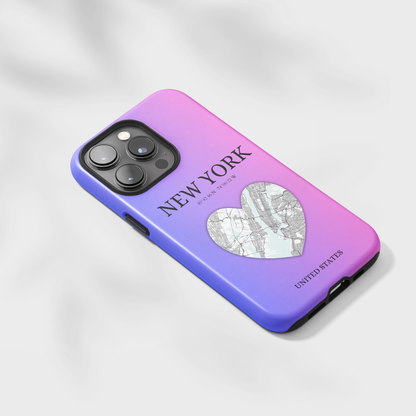 Elevate your iPhone with RimaGallery's New York Heartbeat case. Sleek design meets durability for stylish protection. Free US shipping.-York Heartbeat - Magenta (iPhone Case 11-15)