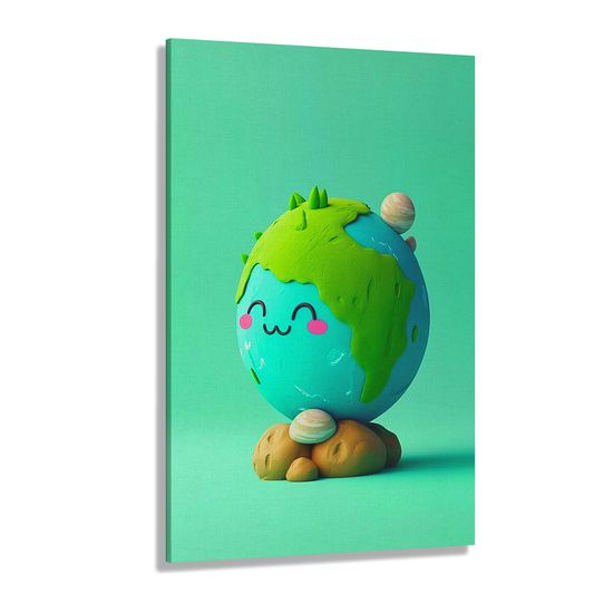 Adorable clay earth (Canvas)Discover Tangerine Grid at RimaGallery: a premium, eco-friendly canvas celebrating quality and sustainability. Elevate your space with vibrant, lasting art.RimaGallery