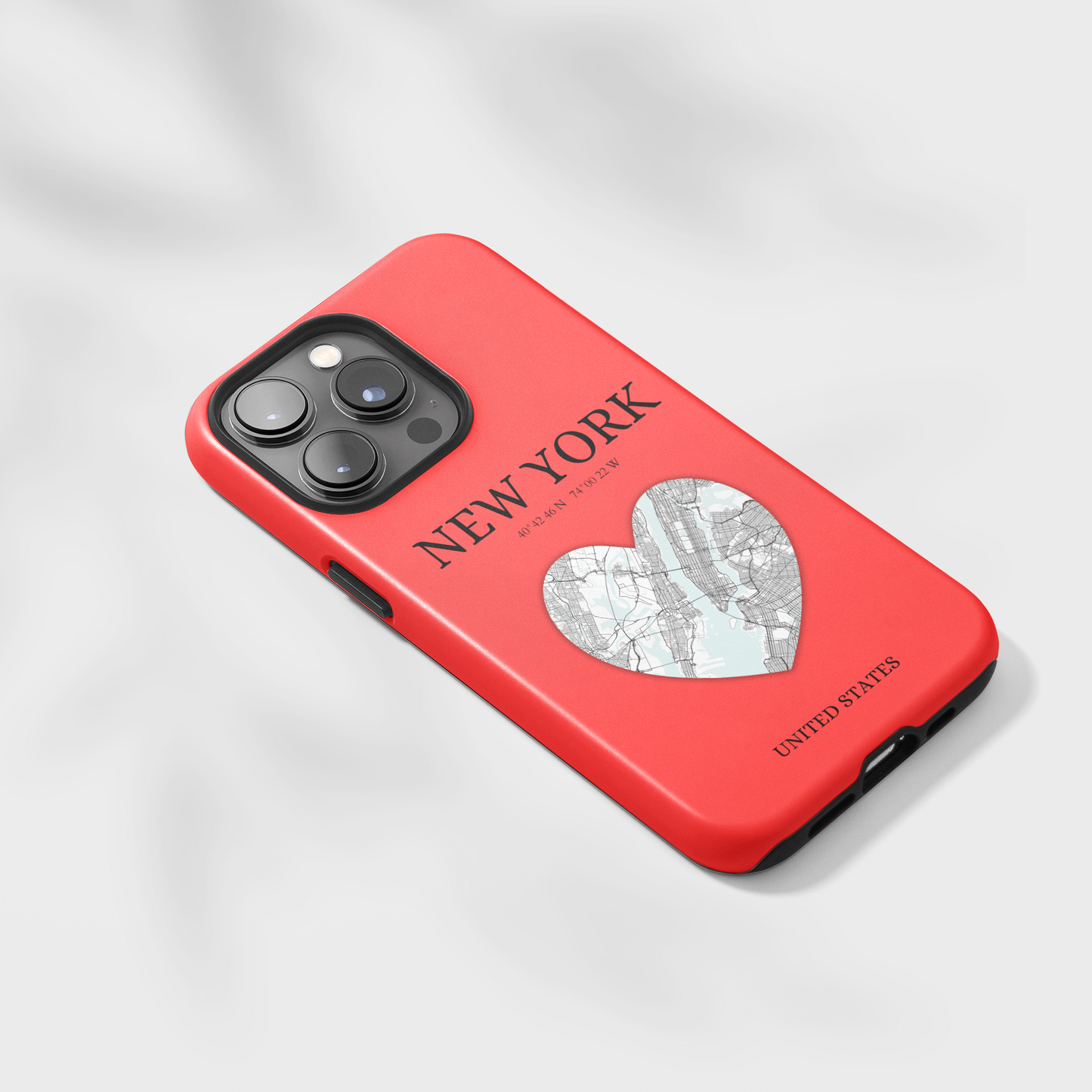 Elevate your iPhone with RimaGallery's New York Heartbeat case. Sleek design meets durability for stylish protection. Free US shipping.-York Heartbeat - Red (iPhone Case 11-15)