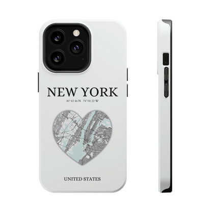 Elevate your iPhone's style with the Dubai Heartbeat White MagSafe Case, offering robust protection, MagSafe compatibility, and a choice of matte or glossy finish. P-York Heartbeat - White (iPhone MagSafe Case)