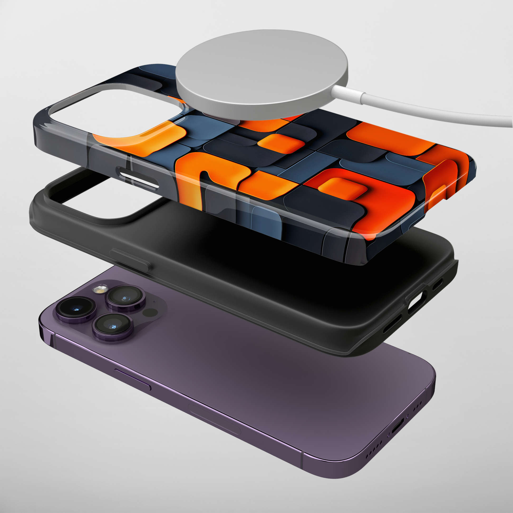 Tangerine Grid (iPhone MagSafe Case)Embrace sophistication with our MagSafe Case for iPhone 13-15: Sleek, durable, and MagSafe-ready for seamless style and unmatched protection.RimaGallery