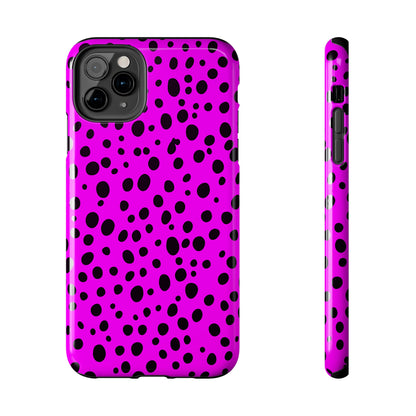 Dotted Delight - Purple (iPhone Case 11-15)Elevate your iPhone's style with a Purple surface with scattered dark dots and a tough case. Sleek, durable protection for models 11-15. Free US shipping.RimaGallery