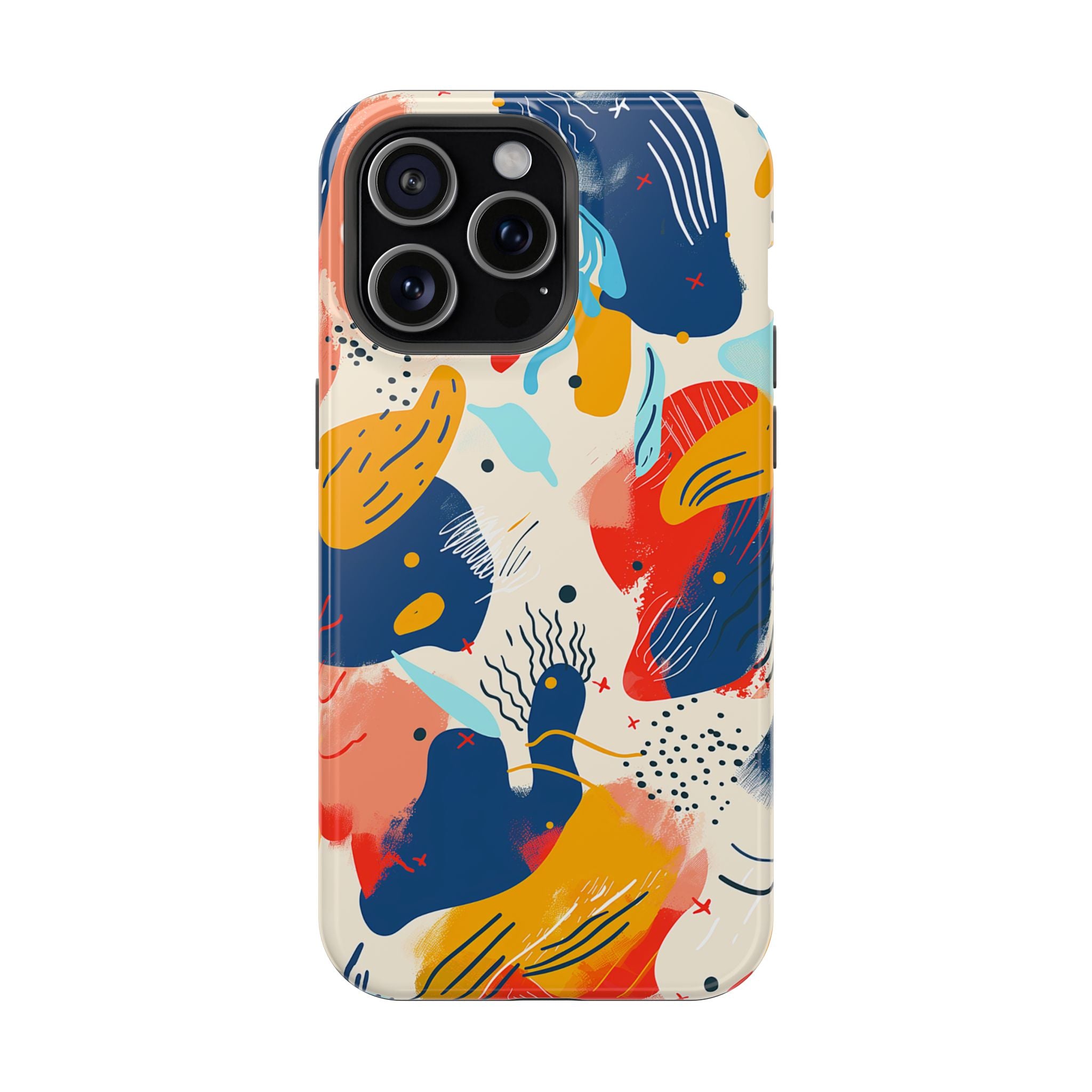 Abstract Color Splash Magnetic Phone Case — Impact-Resistant iPhone Cover
