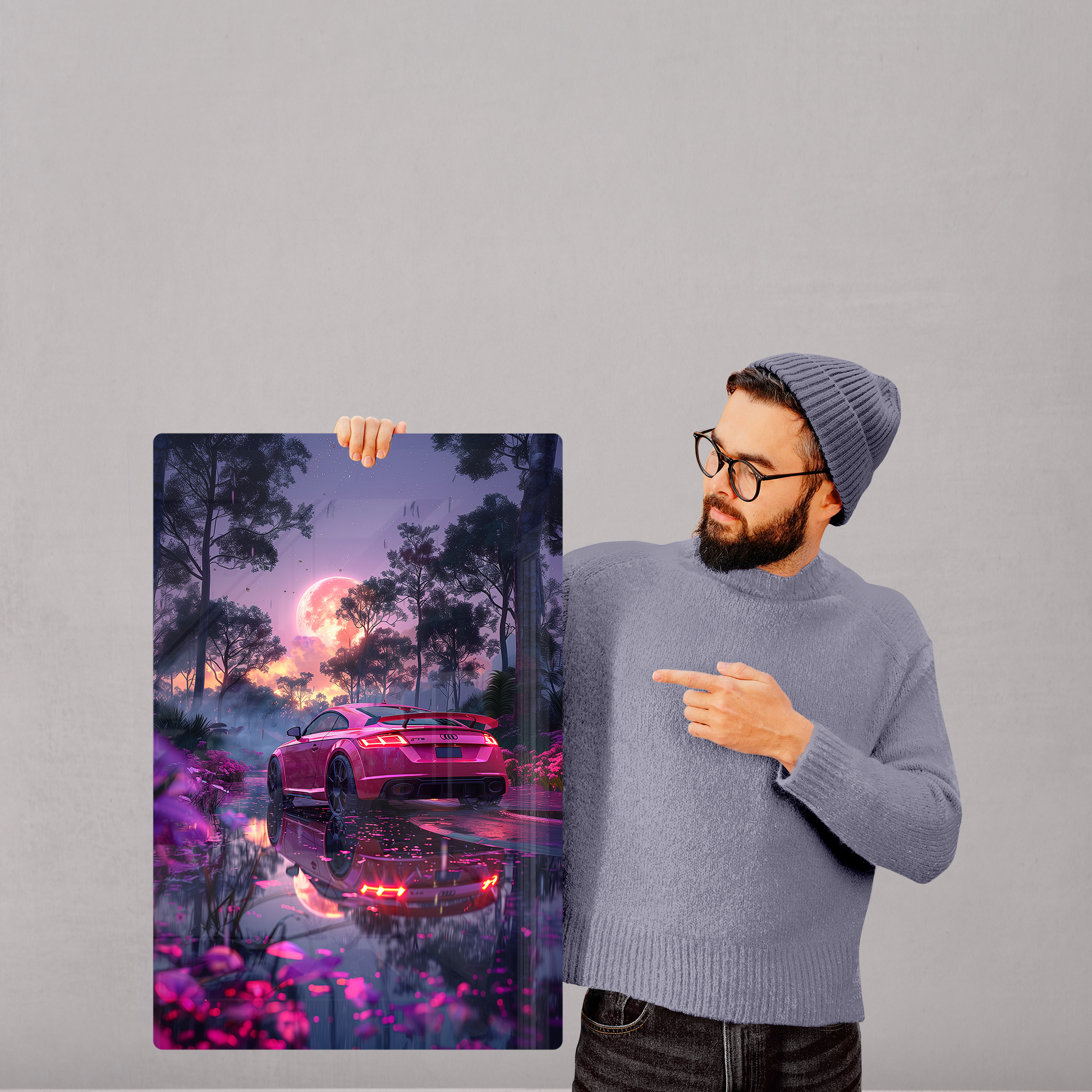 Moonlit Majesty (Acrylic)Step into the universe with 'Moonlit Majesty' on canvas from RimaGallery. Experience the cosmos in your home with vibrant, ethically crafted art. Free shipping in thRimaGallery