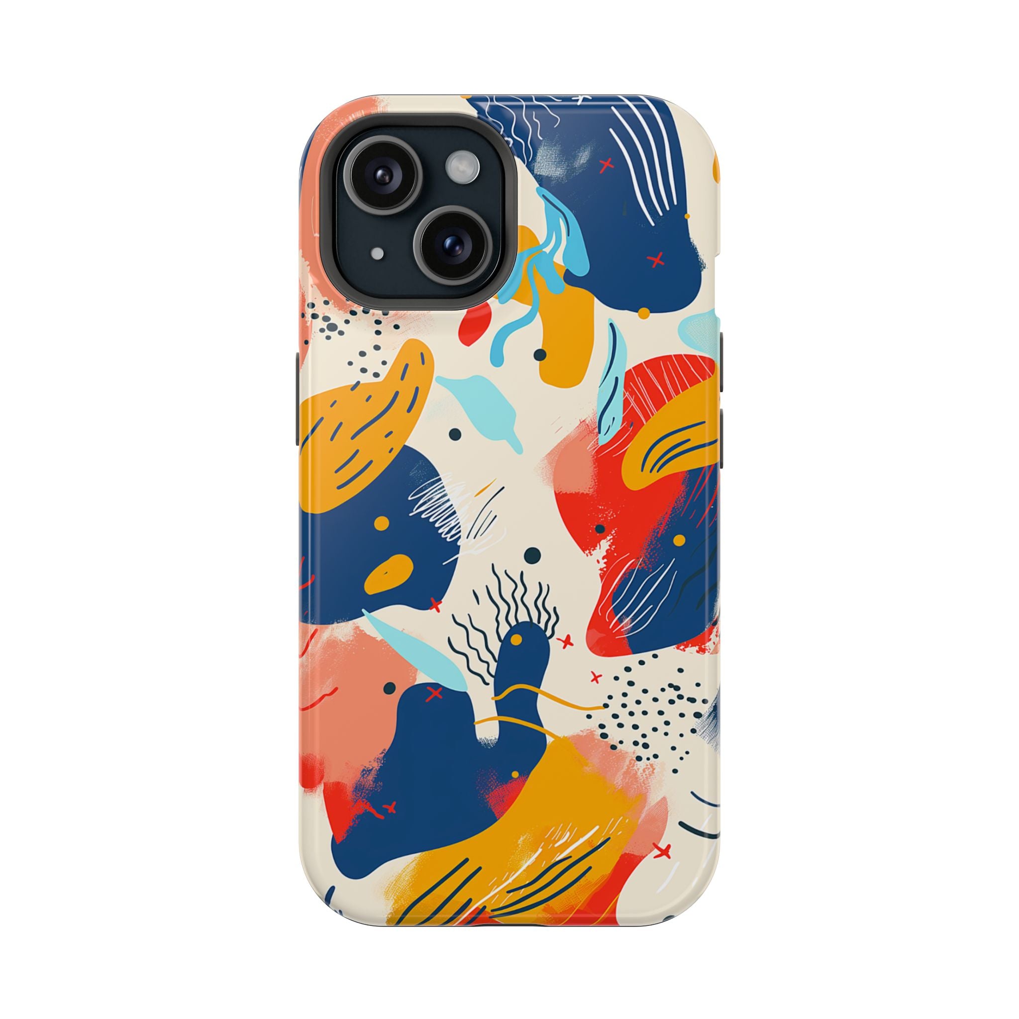 Abstract Color Splash Magnetic Phone Case — Impact-Resistant iPhone Cover