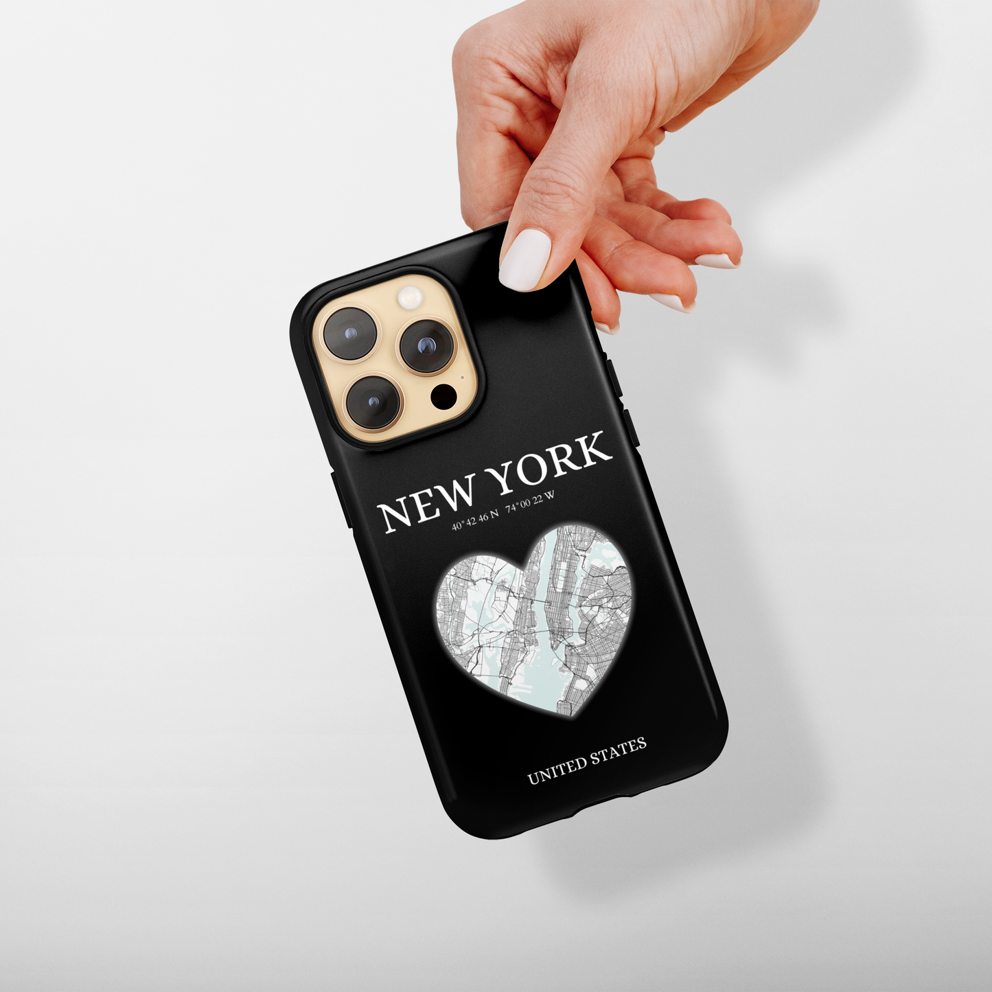 Elevate your iPhone with RimaGallery's New York Heartbeat case. Sleek design meets durability for stylish protection. Free US shipping.-York Heartbeat - Black (iPhone Case 11-15)