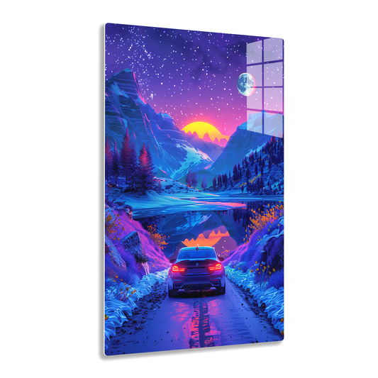 Celestial Drive (Acrylic)Step into the universe with 'Celestial Drive' on Acrylic from RimaGallery. Experience the cosmos in your home with vibrant, ethically crafted art. Free shipping in tRimaGallery