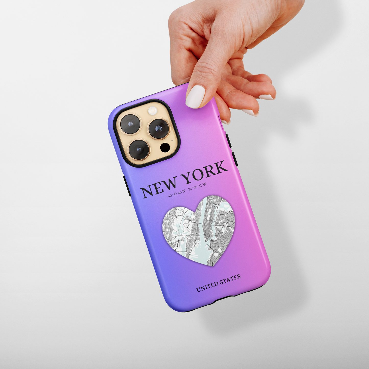 Elevate your iPhone with RimaGallery's New York Heartbeat case. Sleek design meets durability for stylish protection. Free US shipping.-York Heartbeat - Magenta (iPhone Case 11-15)