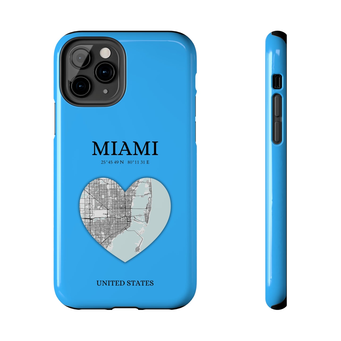 Miami Heartbeat - Sky Blue (iPhone Case 11-15)Capture the essence of Miami with RimaGallery's Heartbeat Sky Blue iPhone case, blending durable protection and unique design. Perfect for iPhone 11-15 models. Free RimaGallery