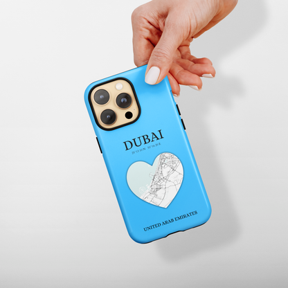 Dubai Heartbeat - Sky Blue (iPhone MagSafe Case)Elevate your iPhone's style with the Dubai Heartbeat White MagSafe Case, offering robust protection, MagSafe compatibility, and a choice of matte or glossy finish. PRimaGallery