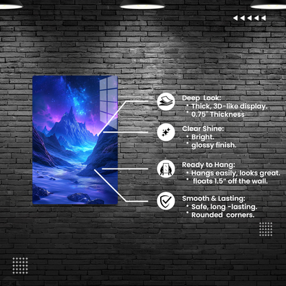 Starry Summit (Acrylic)Immerse in luxury with our Dazzling Acrylic Prints Water Flame. Transform your space with this glass-like masterpiece. A visual delight awaits! 🖼️✨RimaGallery