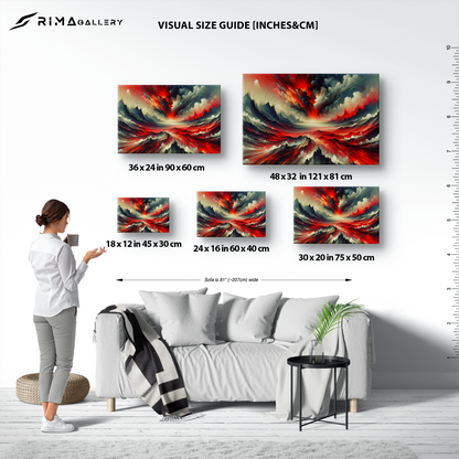 Crimson Eruption Mystique (Canvas)Crimson Eruption Mystique (Canvas  Matte finish, stretched, with a depth of 1.25 inches)
Struggling with low-quality canvases? Switch to RimaGallery! Our canvases arRimaGallery