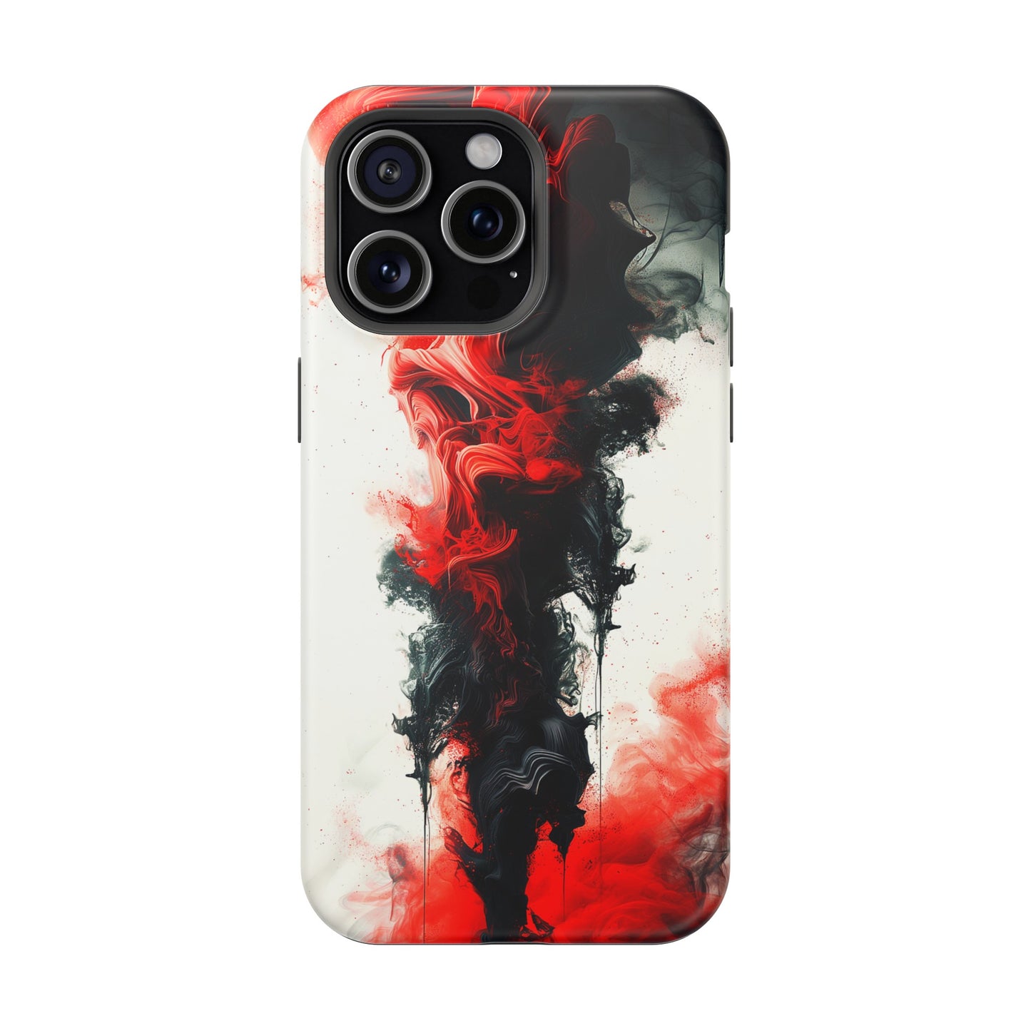 Scarlet Swish (iPhone MagSafe Case)Elevate your iPhone's protection and style with RimaGallery's Dynamic swirls of red on a MagSafe Case against a dark backdrop. Enjoy dual-layer defense, vibrant desiRimaGallery
