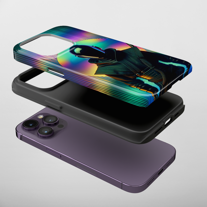Vibrant Void Wanderer (iPhone Case 11-15)RIMA Tough Phone Case for iPhone 11-15: Where Style Meets Durability. Featuring a sleek design with MagSafe compatibility, this case offers unmatched protection and RimaGallery
