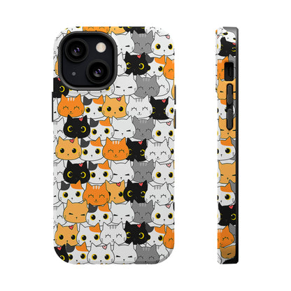 Kitten Kaleidoscope (iPhone MagSafe Case)Elevate your iPhone's style with Cute pattern of varied cartoon cats MagSafe Case, offering robust protection, MagSafe compatibility, and a choice of matte or glossyRimaGallery
