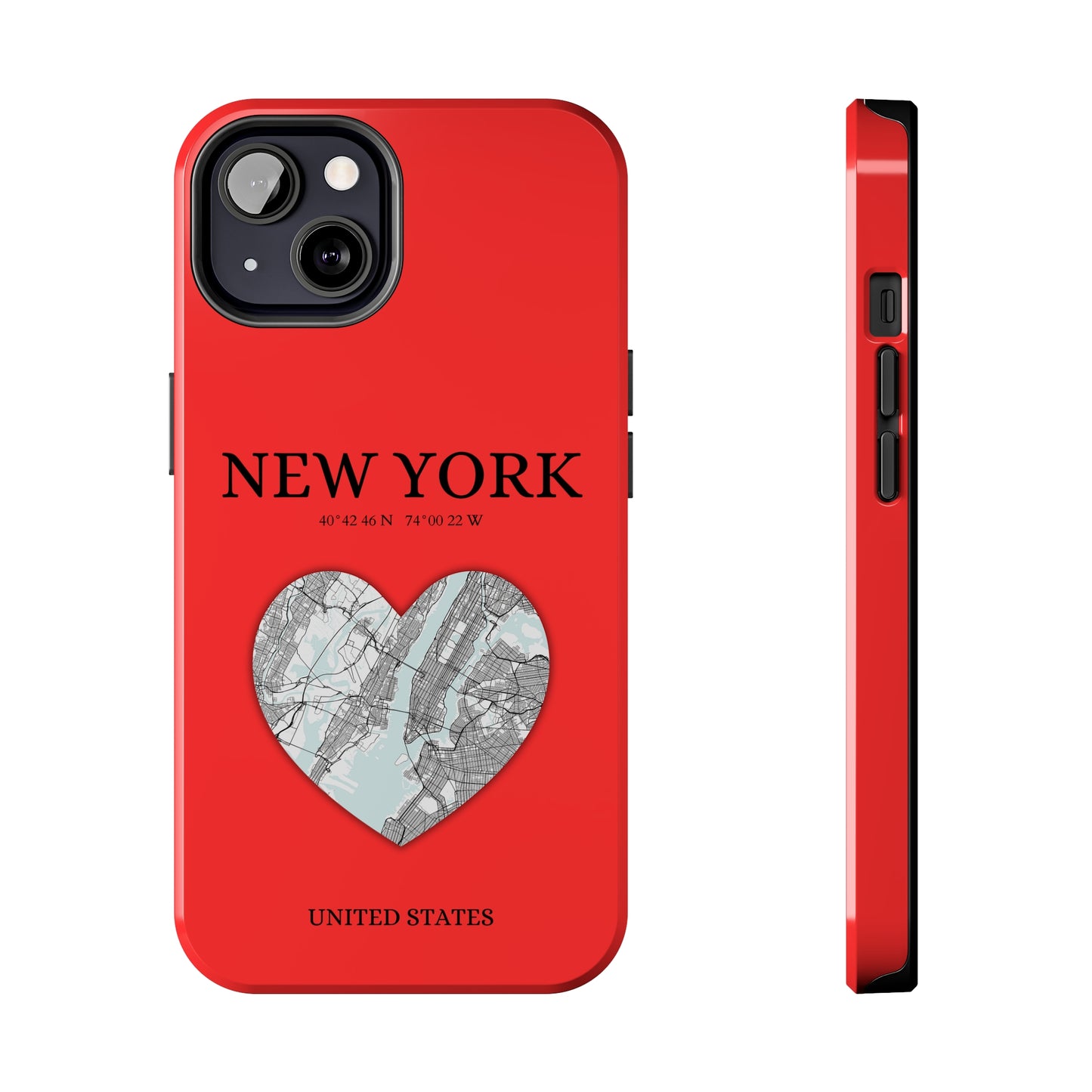Elevate your iPhone with RimaGallery's New York Heartbeat case. Sleek design meets durability for stylish protection. Free US shipping.-York Heartbeat - Red (iPhone Case 11-15)