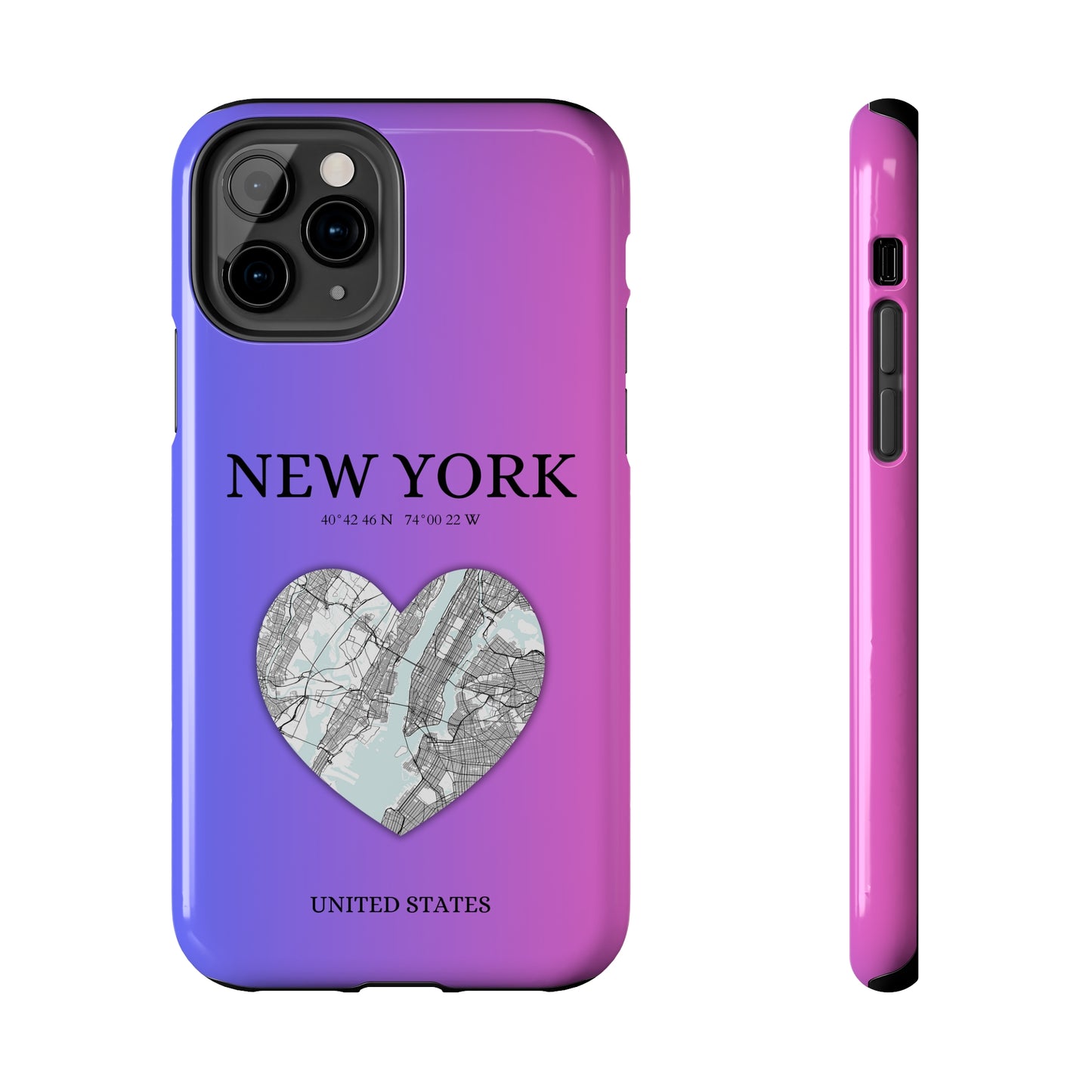Elevate your iPhone with RimaGallery's New York Heartbeat case. Sleek design meets durability for stylish protection. Free US shipping.-York Heartbeat - Magenta (iPhone Case 11-15)