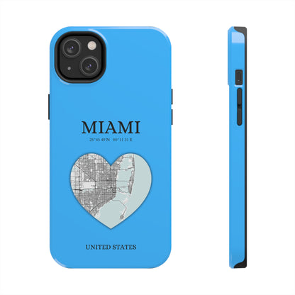 Miami Heartbeat - Sky Blue (iPhone Case 11-15)Capture the essence of Miami with RimaGallery's Heartbeat Sky Blue iPhone case, blending durable protection and unique design. Perfect for iPhone 11-15 models. Free RimaGallery
