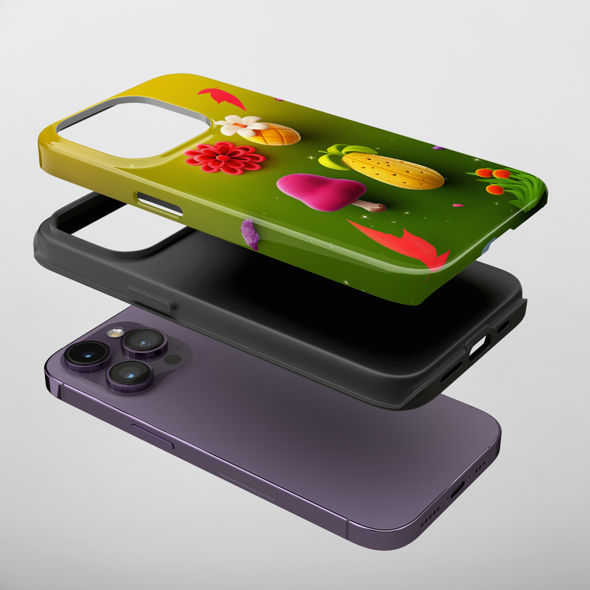 Whimsy Garden (iPhone Case 11-15)Secure your iPhone 11-15 with RIMA's durable case: Polycarbonate shell, rubber lining for shock absorption, and supports wireless chargingRimaGallery