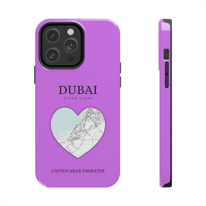 Dubai Heartbeat - Purple (iPhone Case 11-15)Elevate your iPhone with RimaGallery's Dubai York Heartbeat case. Sleek design meets durability for stylish protection. Free US shipping.RimaGallery