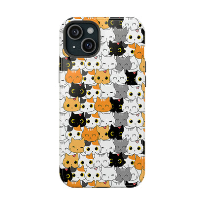 Kitten Kaleidoscope (iPhone MagSafe Case)Elevate your iPhone's style with Cute pattern of varied cartoon cats MagSafe Case, offering robust protection, MagSafe compatibility, and a choice of matte or glossyRimaGallery