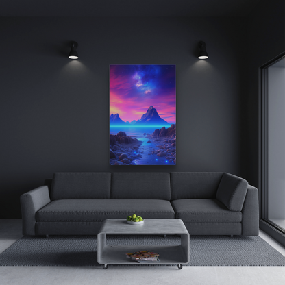 Galactic Lullaby (Canvas)Galactic Lullaby  (Canvas  Matte finish, stretched, with a depth of 1.25 inches) Elevate your décor with RimaGallery’s responsibly made art canvases. Our eco-friendlRimaGallery