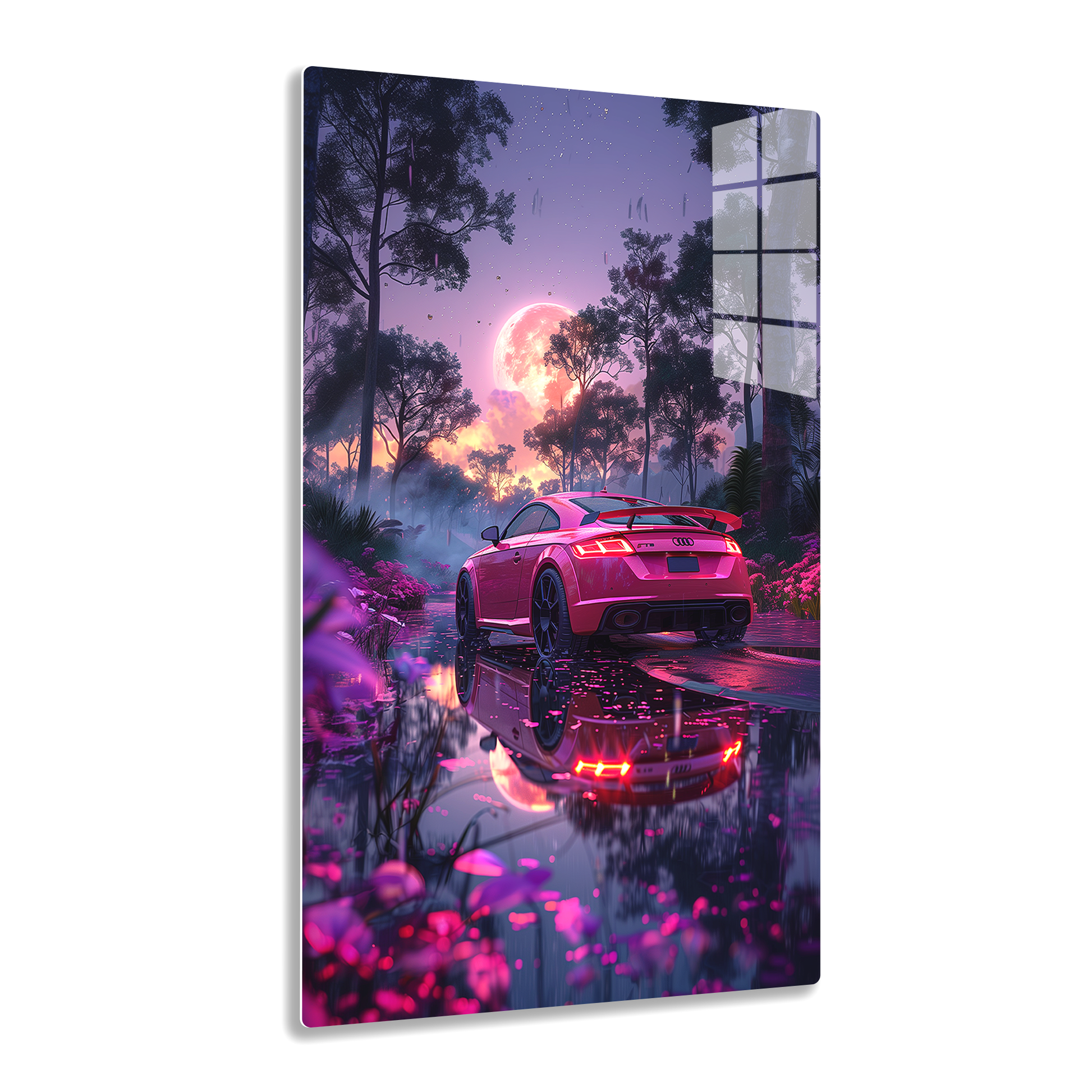 Moonlit Majesty (Acrylic)Step into the universe with 'Moonlit Majesty' on canvas from RimaGallery. Experience the cosmos in your home with vibrant, ethically crafted art. Free shipping in thRimaGallery