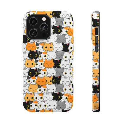 Kitten Kaleidoscope (iPhone MagSafe Case)Elevate your iPhone's style with Cute pattern of varied cartoon cats MagSafe Case, offering robust protection, MagSafe compatibility, and a choice of matte or glossyRimaGallery