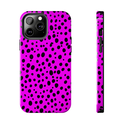 Dotted Delight - Purple (iPhone Case 11-15)Elevate your iPhone's style with a Purple surface with scattered dark dots and a tough case. Sleek, durable protection for models 11-15. Free US shipping.RimaGallery