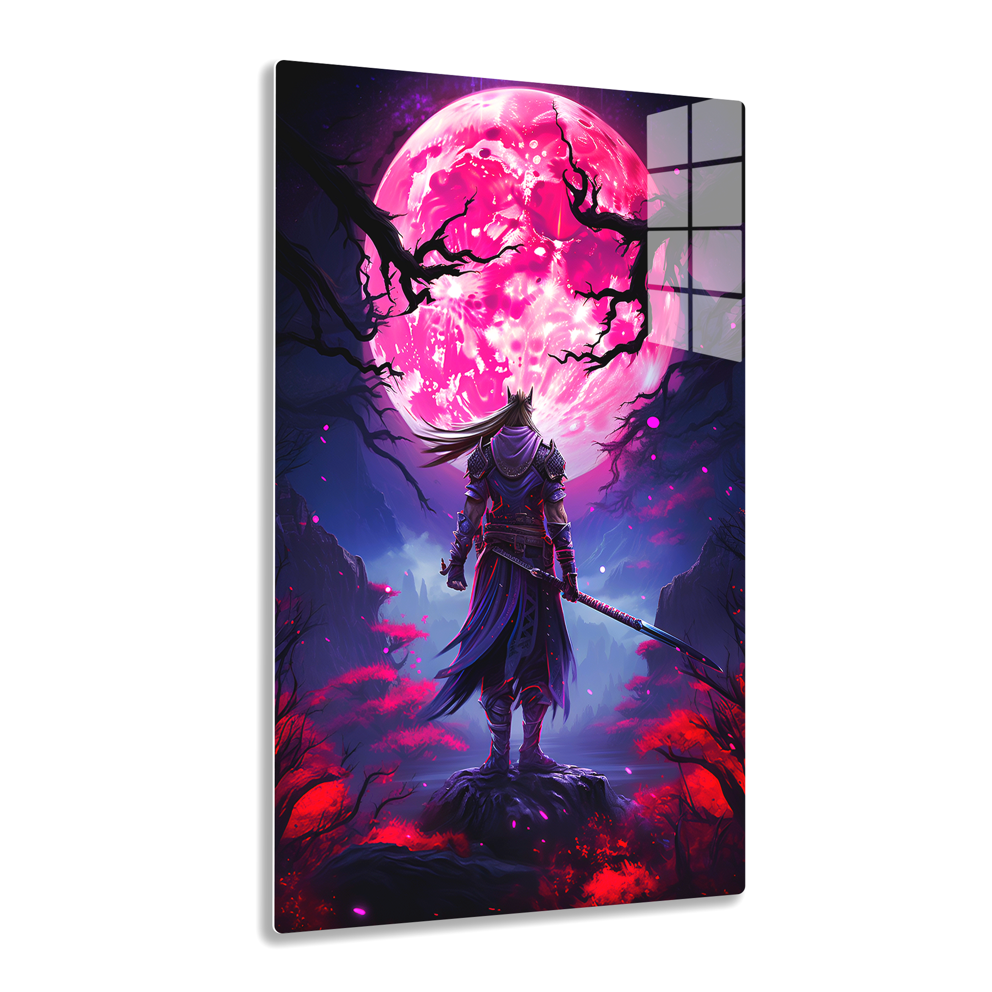 Crimson Moon Warrior (Acrylic)Elevate your space with dazzling acrylic prints of Crimson Moon Warrior from RimaGallery. Our glass-like 1⁄4” acrylic panels feature stunning prints that make an artRimaGallery