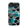 Teal Abstract Cheetah Magnetic Impact Phone Case