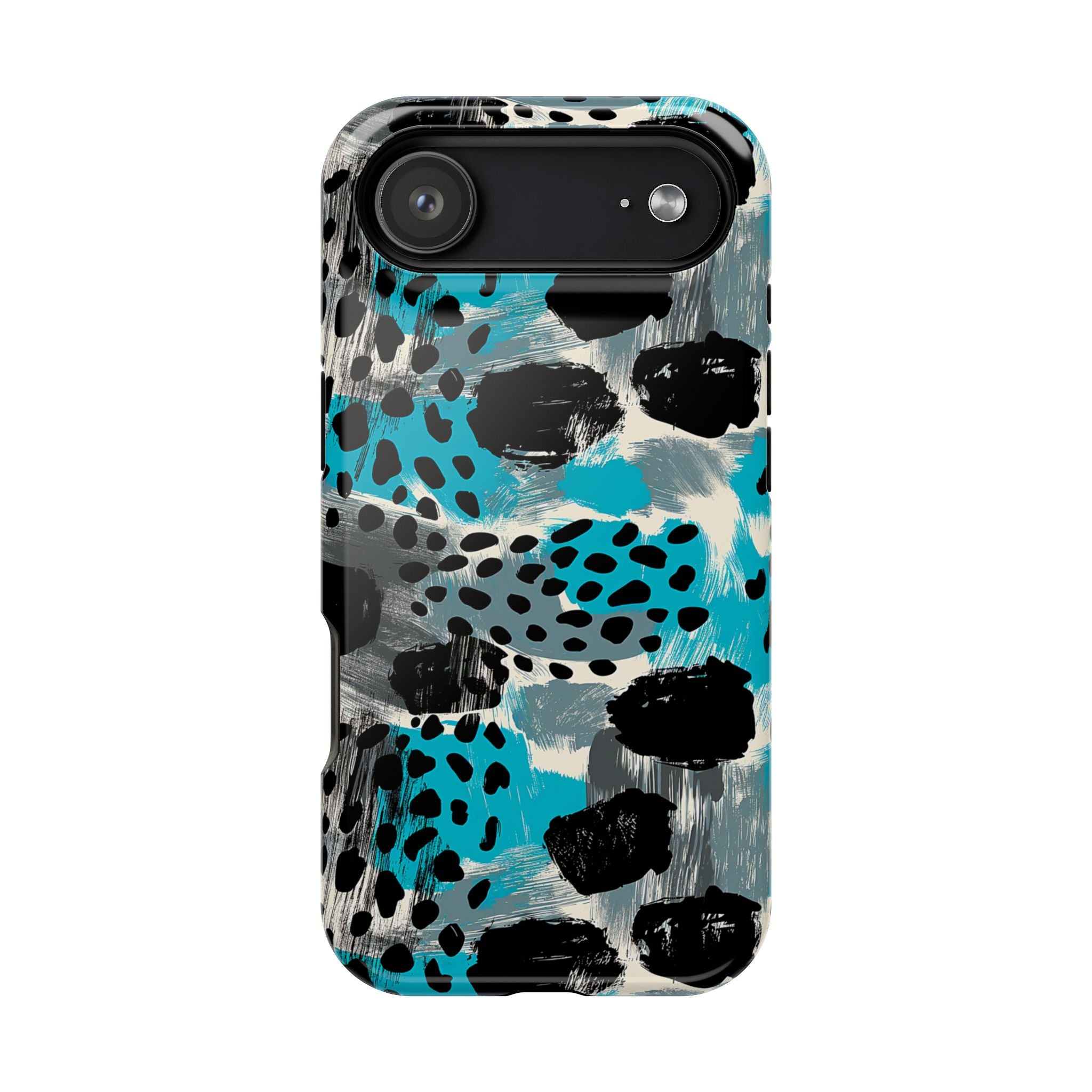 Teal Abstract Cheetah Magnetic Impact Phone Case