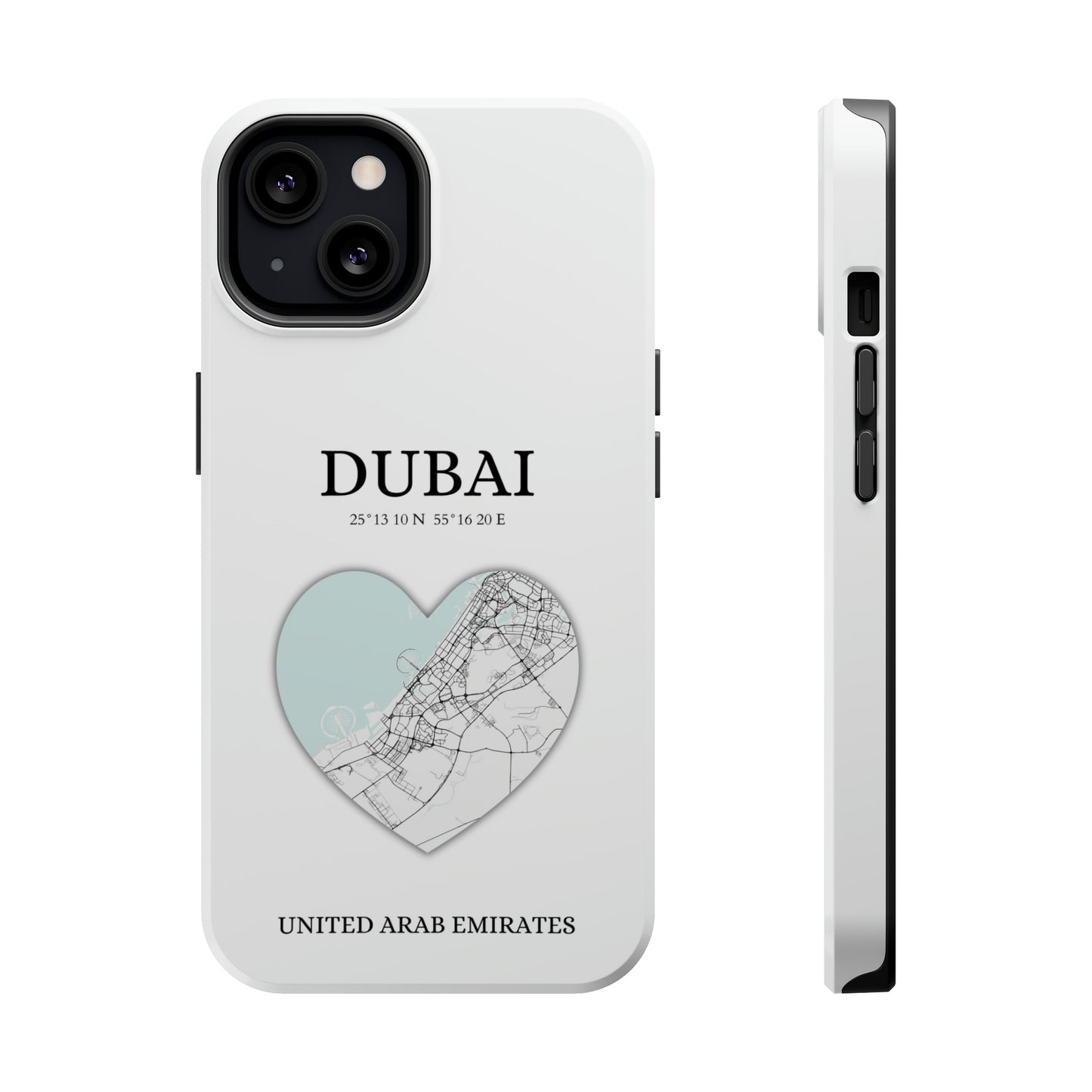 Dubai Heartbeat - White (iPhone MagSafe Case)Celestial Drive Revolutionize your iPhone's look and feel with RIMA Tough Phone Case – ultimate protection meets elegant style for iPhone 11-15. Grab yours now! 🛡️?imaGallery