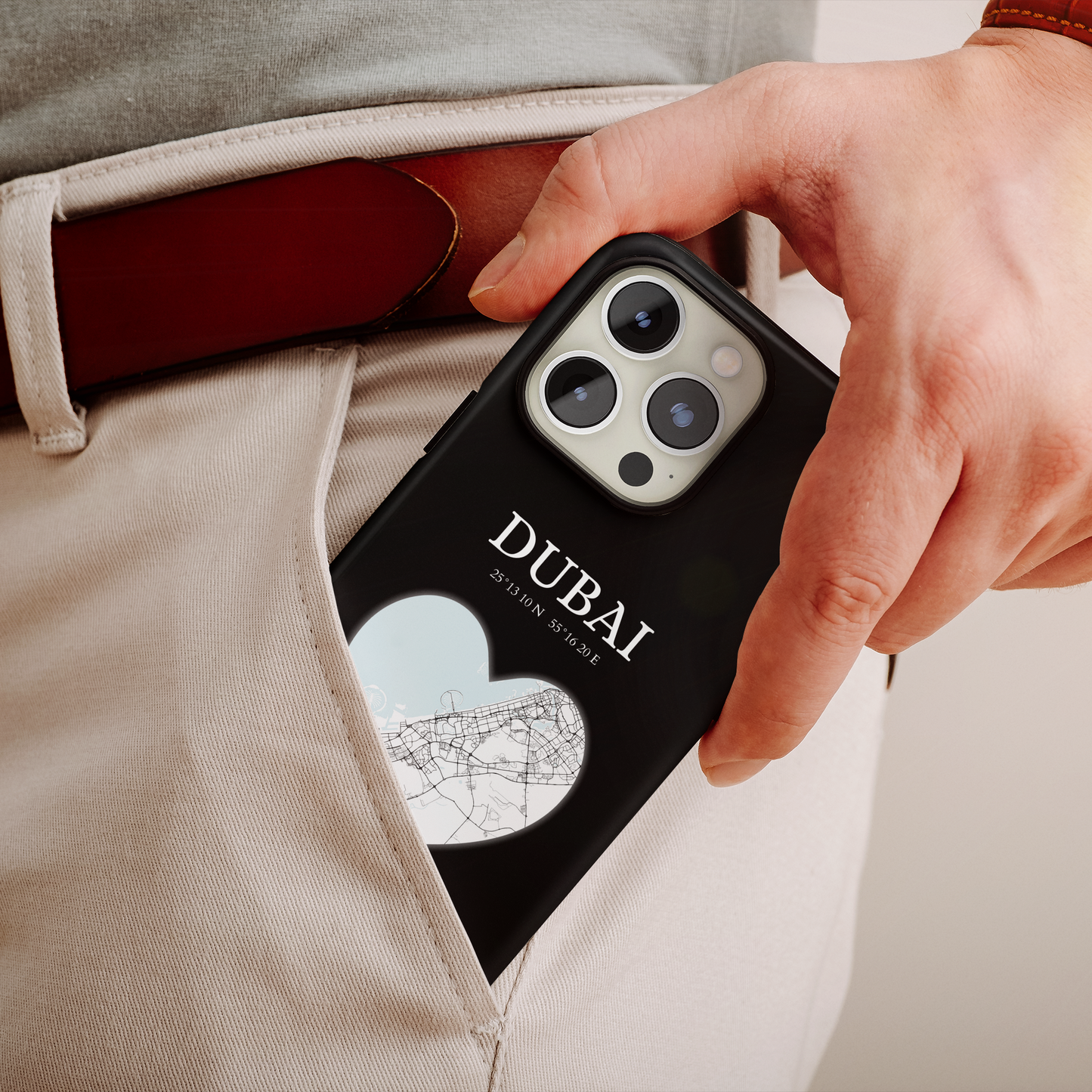 Dubai Heartbeat - Black (iPhone Case 11-15)Elevate your iPhone with RimaGallery's Dubai York Heartbeat case. Sleek design meets durability for stylish protection. Free US shipping.RimaGallery