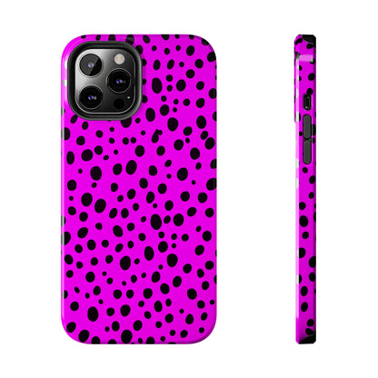 Dotted Delight - Purple (iPhone Case 11-15)Elevate your iPhone's style with a Purple surface with scattered dark dots and a tough case. Sleek, durable protection for models 11-15. Free US shipping.RimaGallery