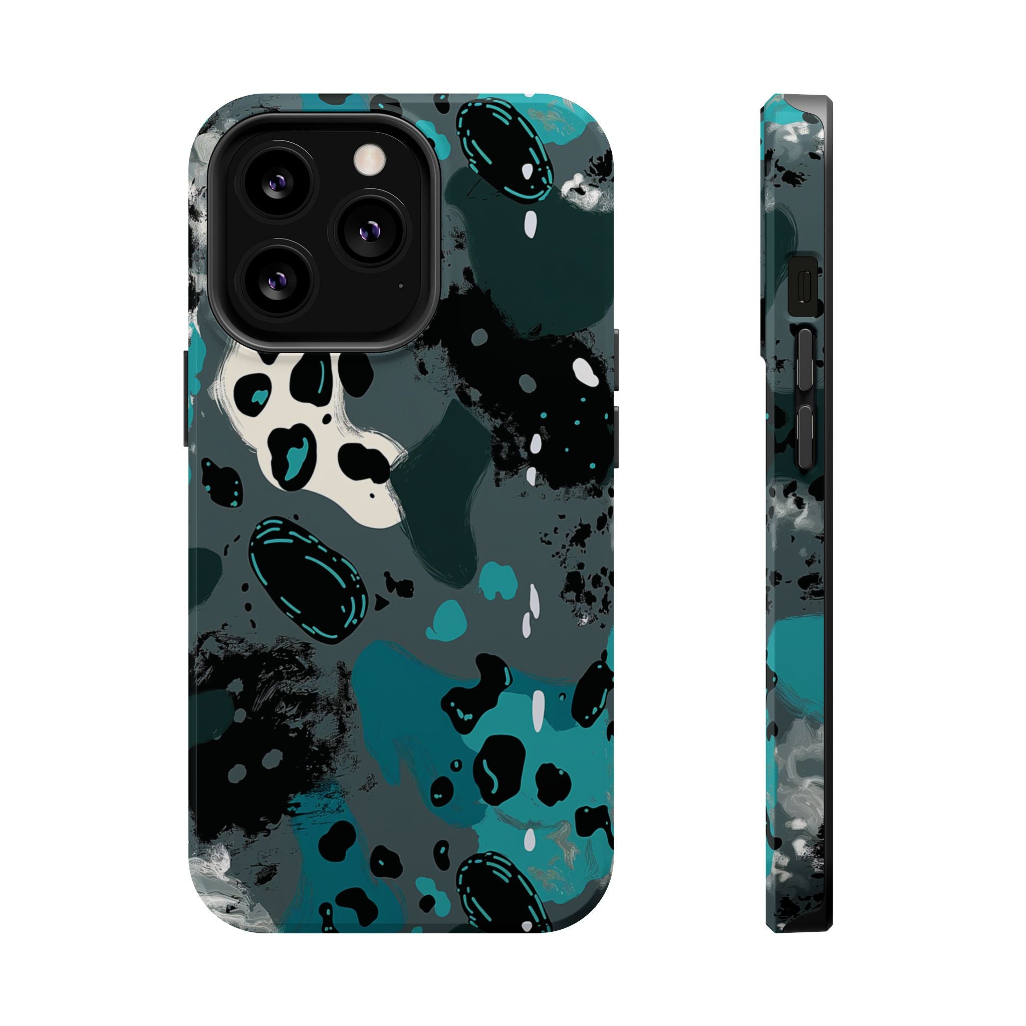 Teal Abstract Camo Magnetic Impact-Resistant Phone Case