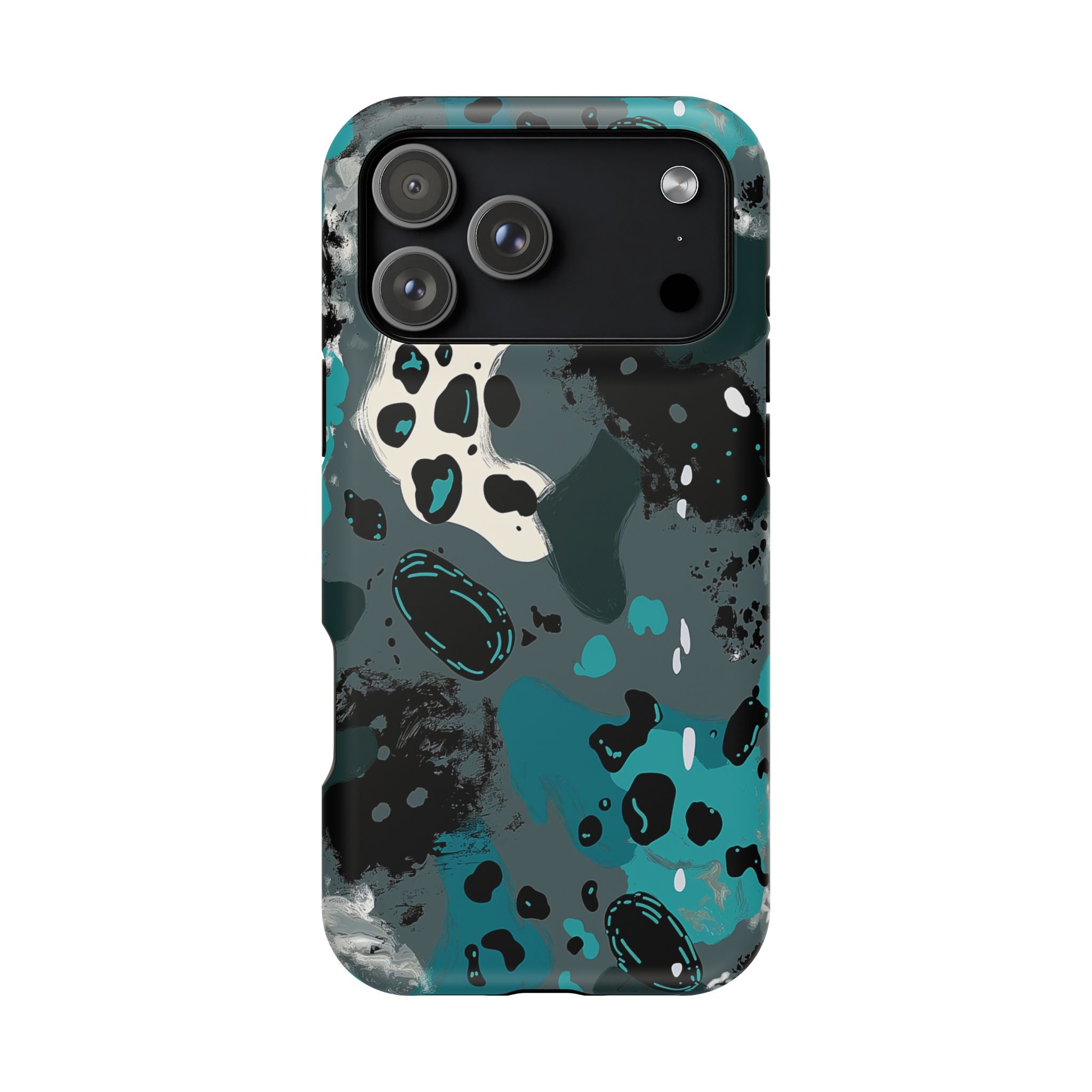 Teal Abstract Camo Magnetic Impact-Resistant Phone Case
