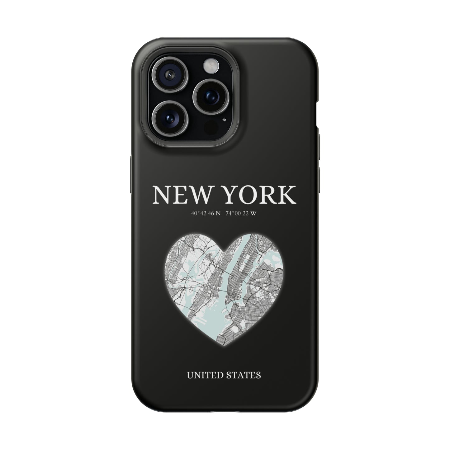 Elevate your iPhone's style with the New York Heartbeat Black MagSafe Case, offering robust protection, MagSafe compatibility, and a choice of matte or glossy finish-York Heartbeat - Black (iPhone MagSafe Case)