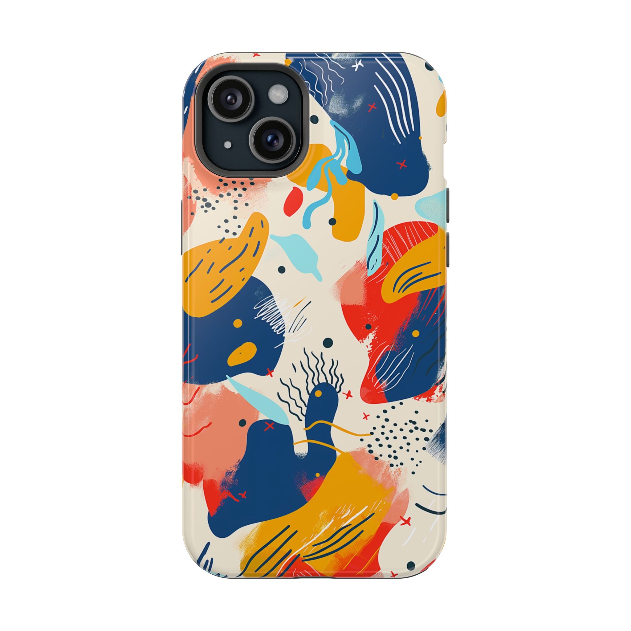 Abstract Color Splash Magnetic Phone Case — Impact-Resistant iPhone Cover