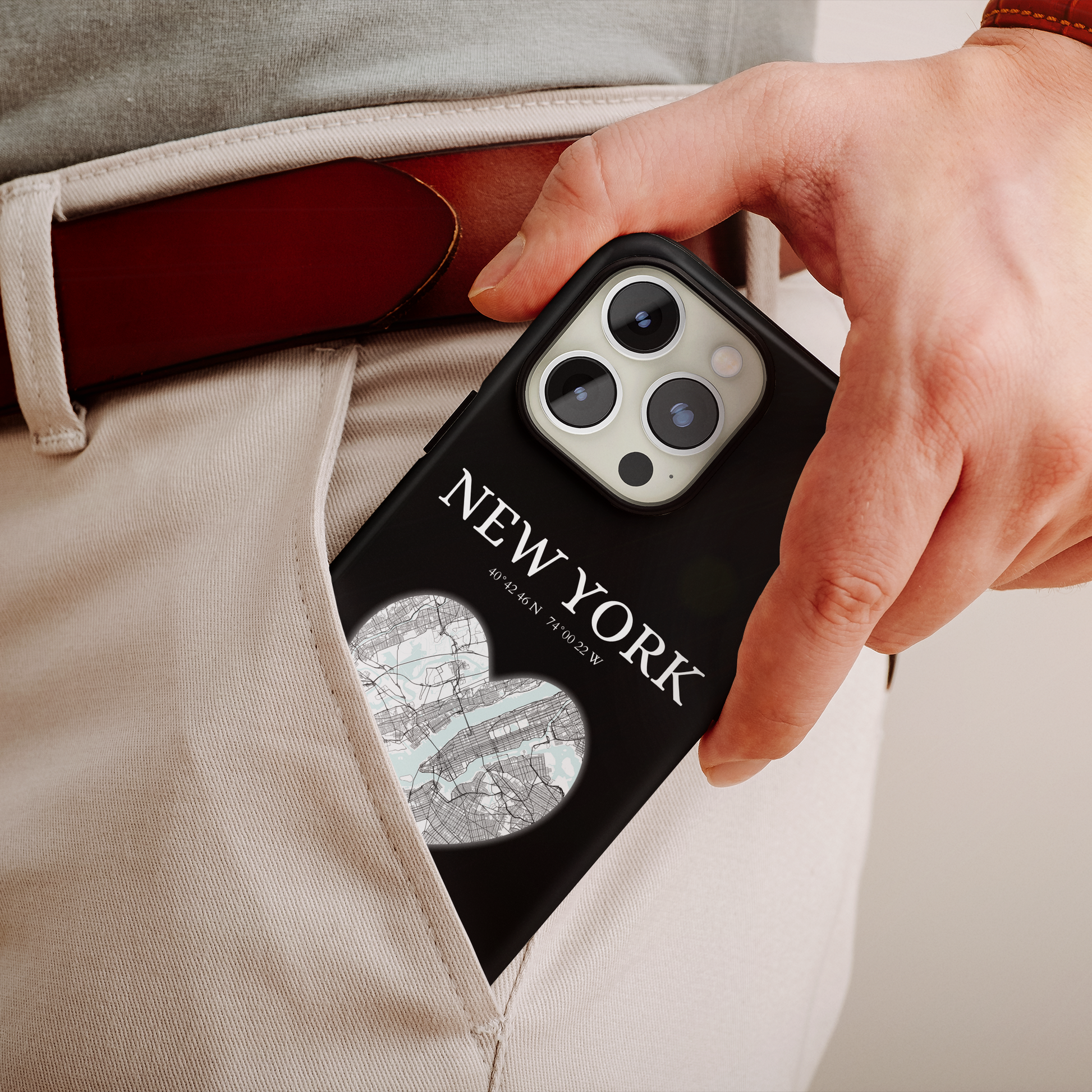 Elevate your iPhone's style with the New York Heartbeat Black MagSafe Case, offering robust protection, MagSafe compatibility, and a choice of matte or glossy finish-York Heartbeat - Black (iPhone MagSafe Case)