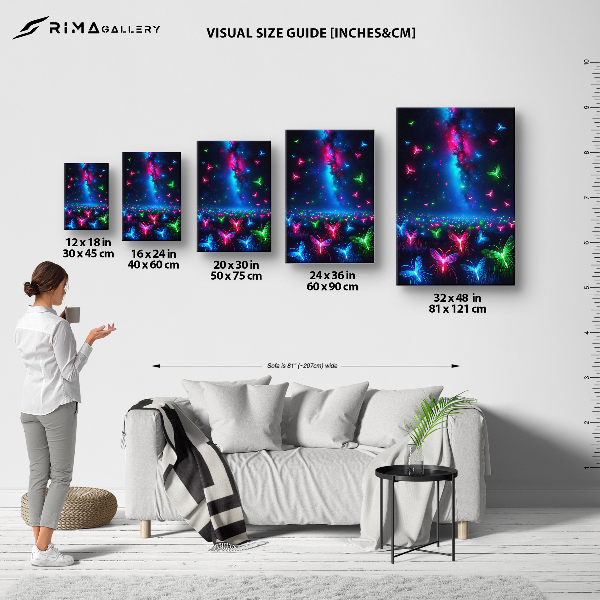 Neon Flutter (Canvas)Neon Flutter (Canvas  Matte finish, stretched, with a depth of 1.25 inches) Elevate your décor with RimaGallery’s responsibly made art canvases. Our eco-friendly matRimaGallery