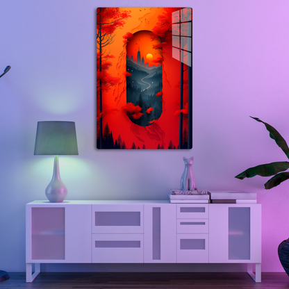 Red Leafy Cityscape (Acrylic)Step into the universe with Red forest and castle Acrylic art from RimaGallery. Experience the cosmos in your home with vibrant, ethically crafted art. Free shippingRimaGallery