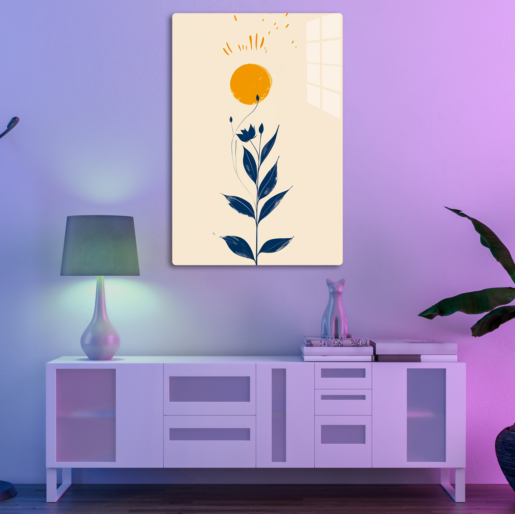 Radiant Petals (Acrylic)Make a statement with Radiant Petals acrylic prints. The 1⁄4" acrylic panel exudes the illusion of a smooth glass surface for vibrant artwork. Pre-installed hanging RimaGallery