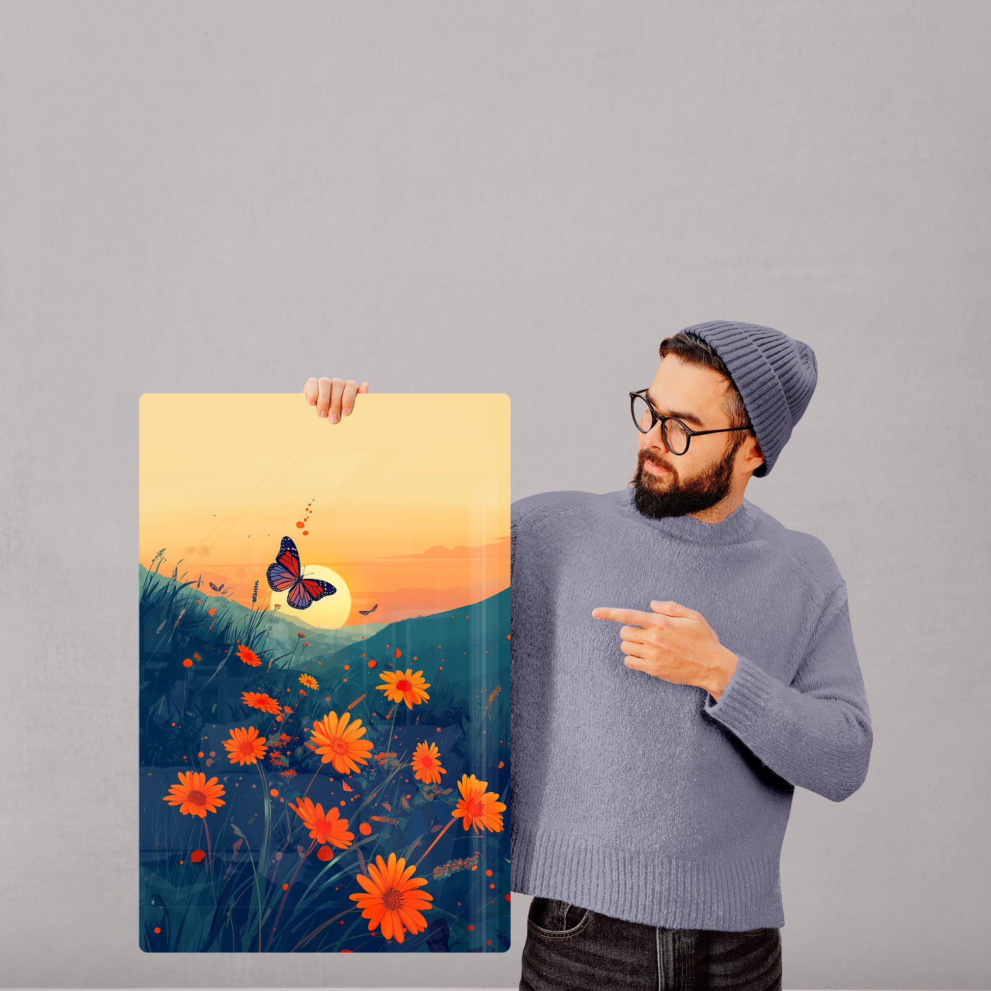 Flutter Bloom (Acrylic)Make a statement with Flutter Bloom acrylic prints. The 1⁄4" acrylic panel exudes the illusion of a smooth glass surface for vibrant artwork. Pre-installed hanging hRimaGallery