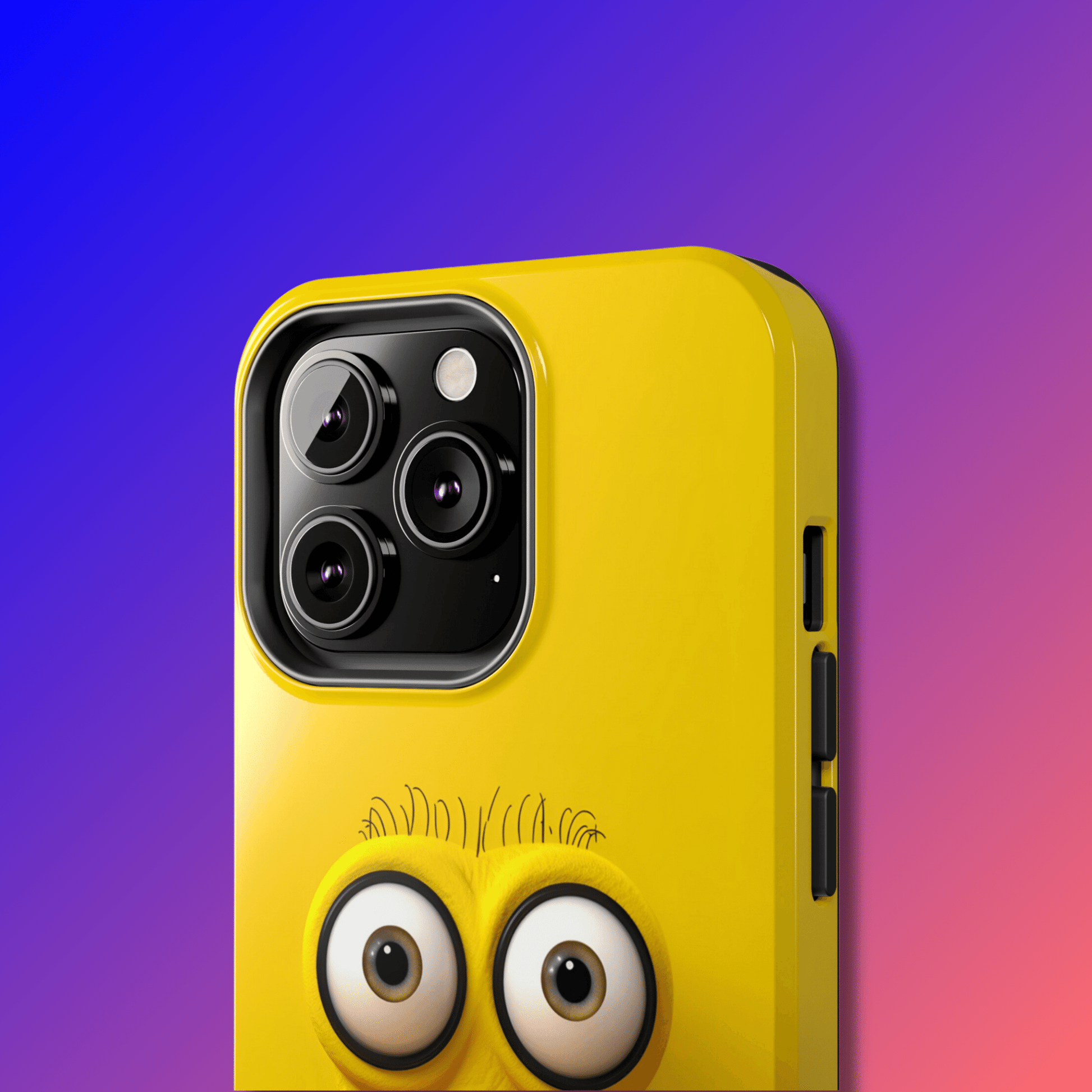 Sunny Daze Yellow Face (iPhone Case 11-15)Splash of Sunshine ☀️📱: Elevate the aesthetics of your device with our "Sunny Daze" phone case! Featuring an irresistibly cute yellow face with magnified eyes, set RimaGallery