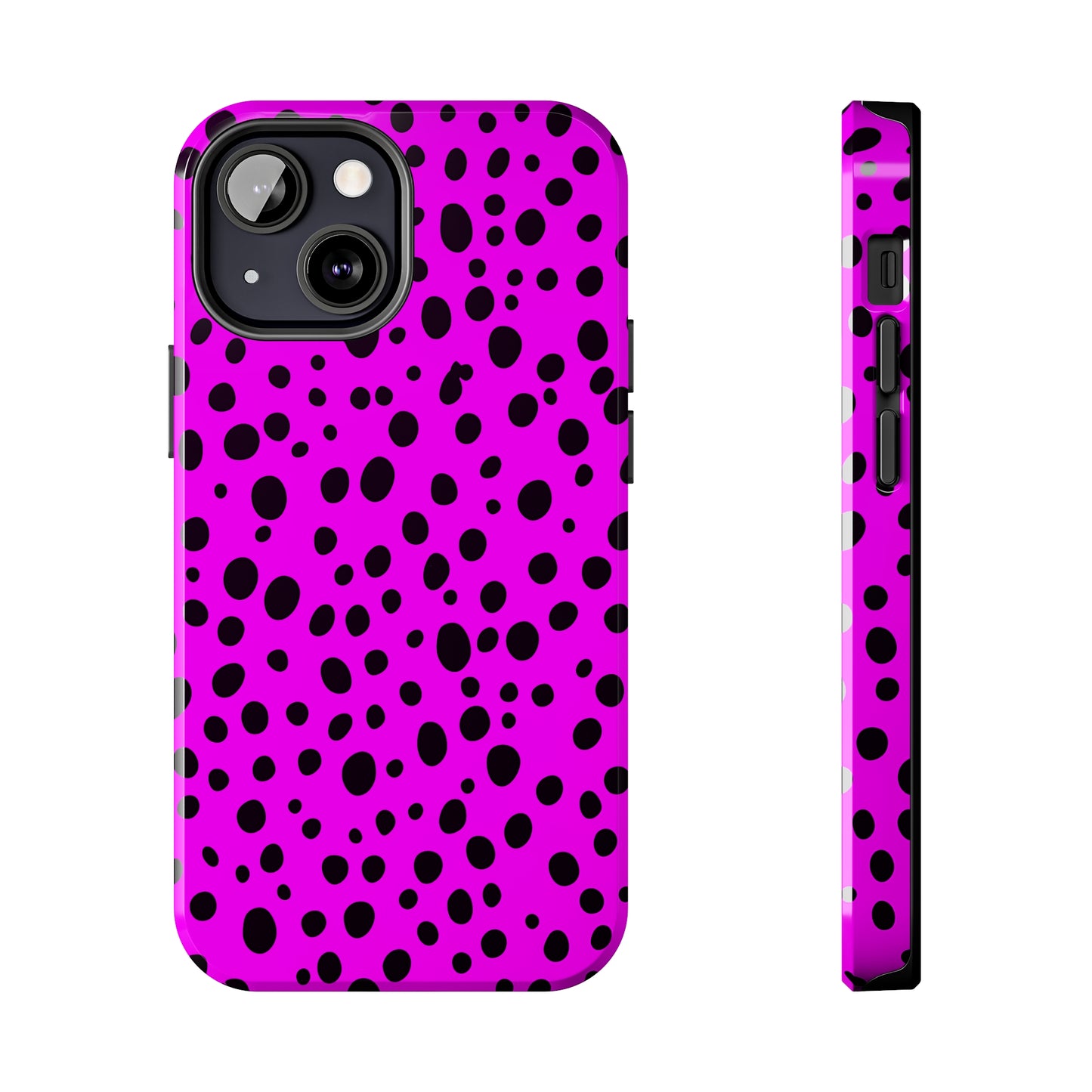 Dotted Delight - Purple (iPhone Case 11-15)Elevate your iPhone's style with a Purple surface with scattered dark dots and a tough case. Sleek, durable protection for models 11-15. Free US shipping.RimaGallery