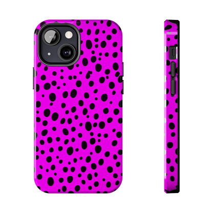 Dotted Delight - Purple (iPhone Case 11-15)Elevate your iPhone's style with a Purple surface with scattered dark dots and a tough case. Sleek, durable protection for models 11-15. Free US shipping.RimaGallery