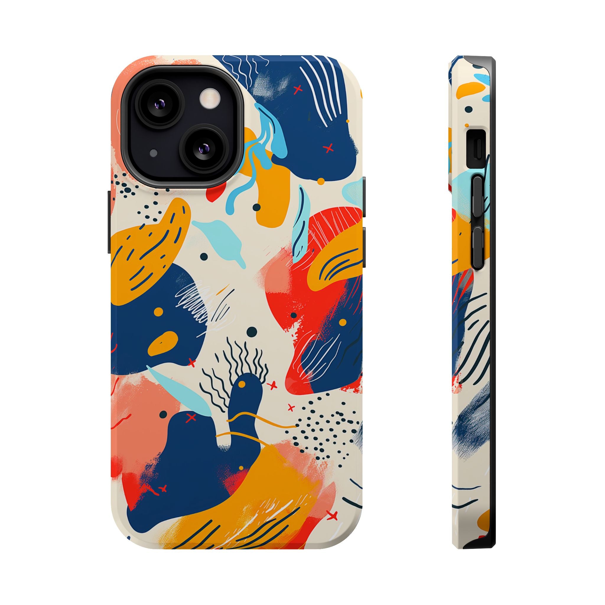 Abstract Color Splash Magnetic Phone Case — Impact-Resistant iPhone Cover