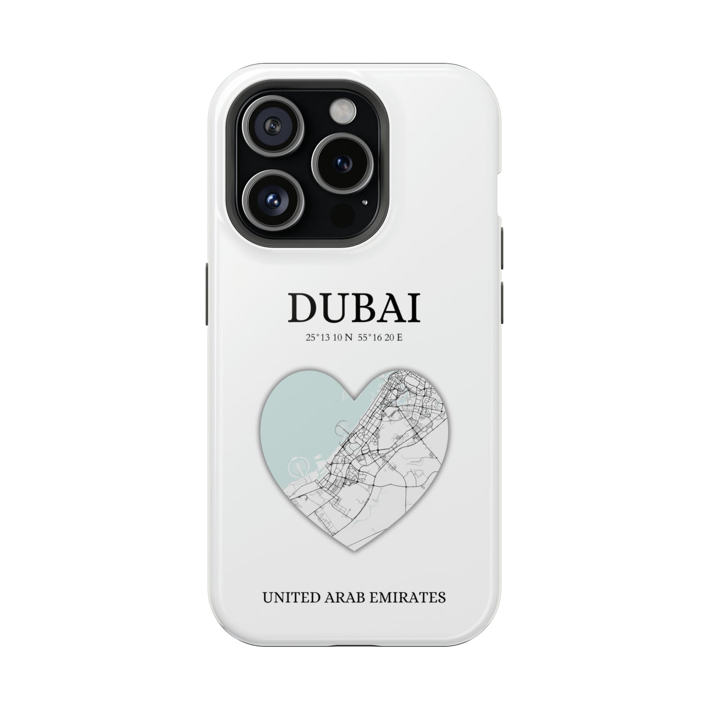 Dubai Heartbeat - White (iPhone MagSafe Case)Celestial Drive Revolutionize your iPhone's look and feel with RIMA Tough Phone Case – ultimate protection meets elegant style for iPhone 11-15. Grab yours now! 🛡️?imaGallery
