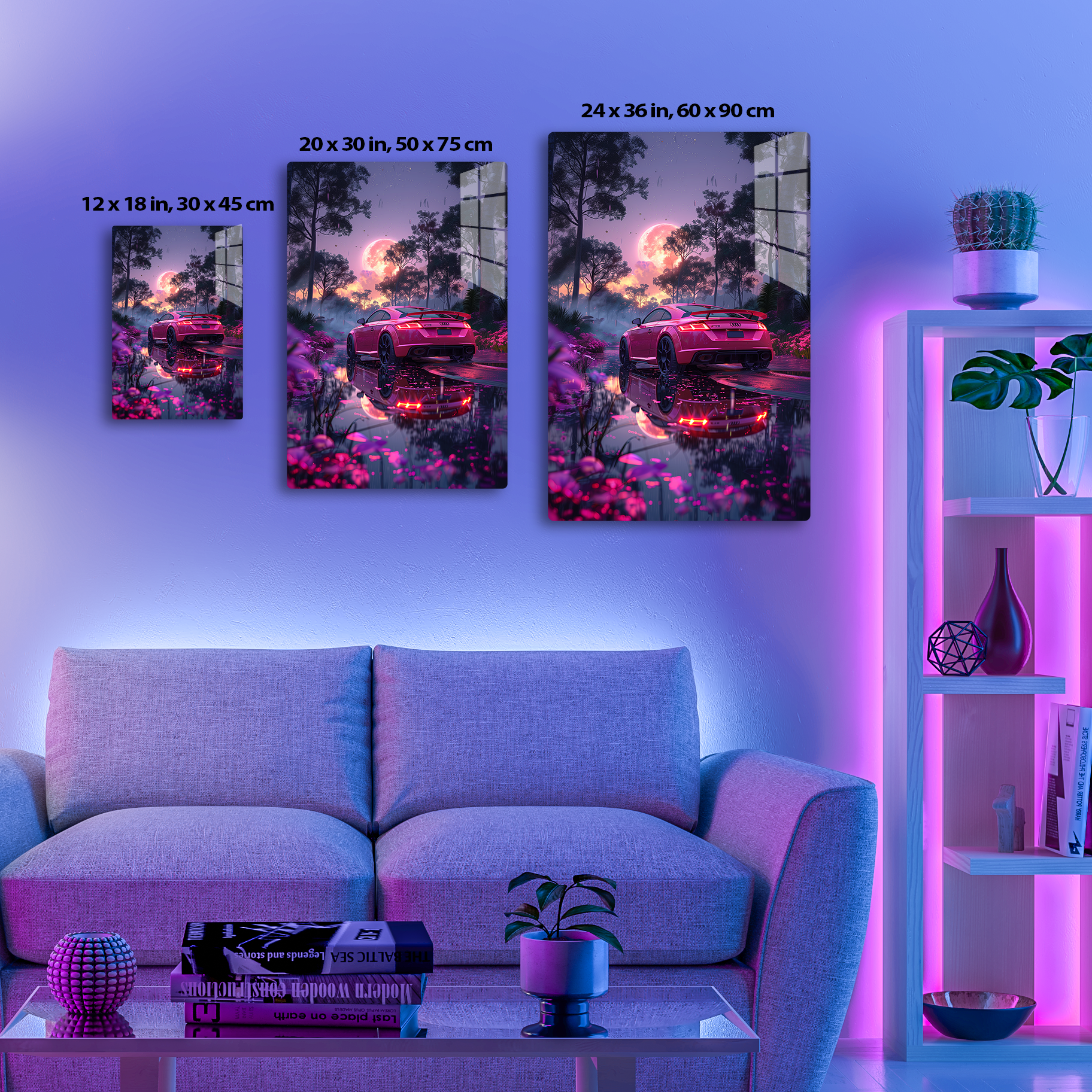 Moonlit Majesty (Acrylic)Step into the universe with 'Moonlit Majesty' on canvas from RimaGallery. Experience the cosmos in your home with vibrant, ethically crafted art. Free shipping in thRimaGallery